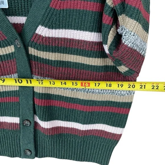 Marine Layer Robin Merino Wool Blend Multi Stripe Crop Cardigan